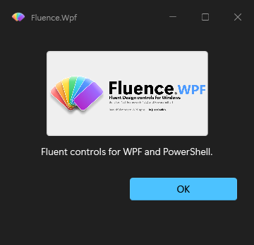 A dialog with an image in the dark theme