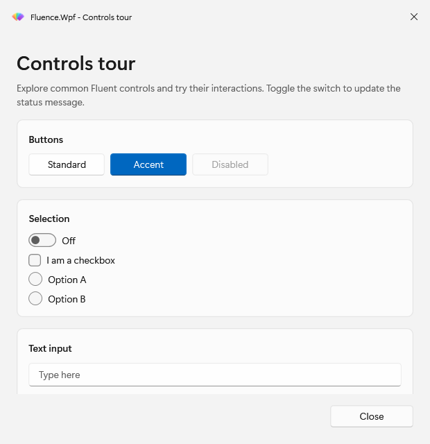 ControlsTour window in light mode