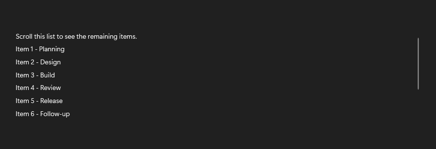 Constrained SmoothScrollViewer before scrolling in dark mode