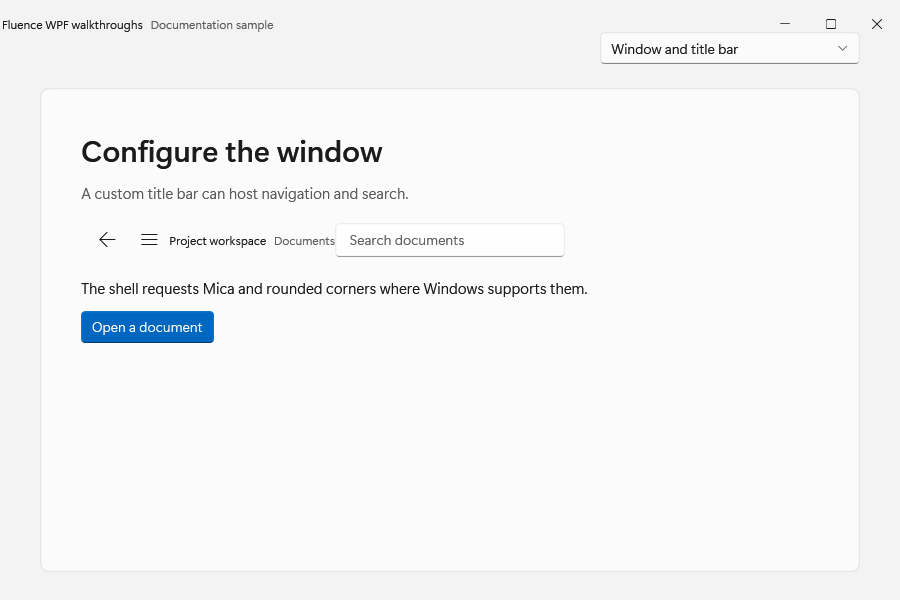 Window and title bar in light mode